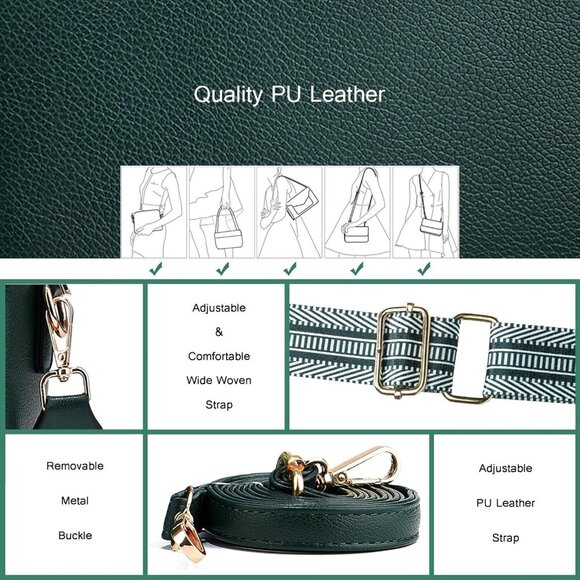 Small Crossbody Bags for Women Vegan Leather Purses Women's Shoulder Handbags Wa - Picture 5 of 7